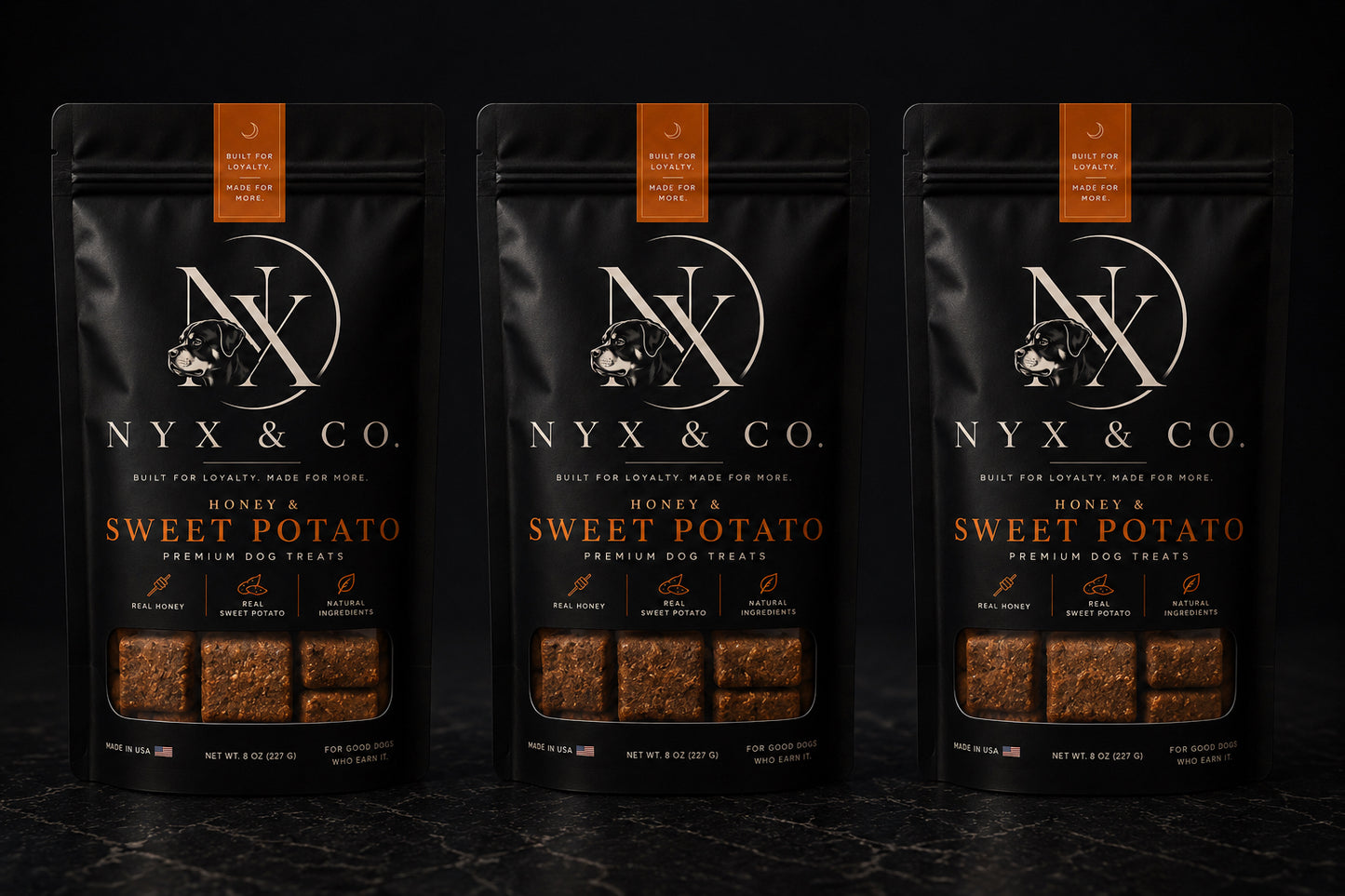 Honey & Sweet Potato Premium Dog Treats 3-PACK