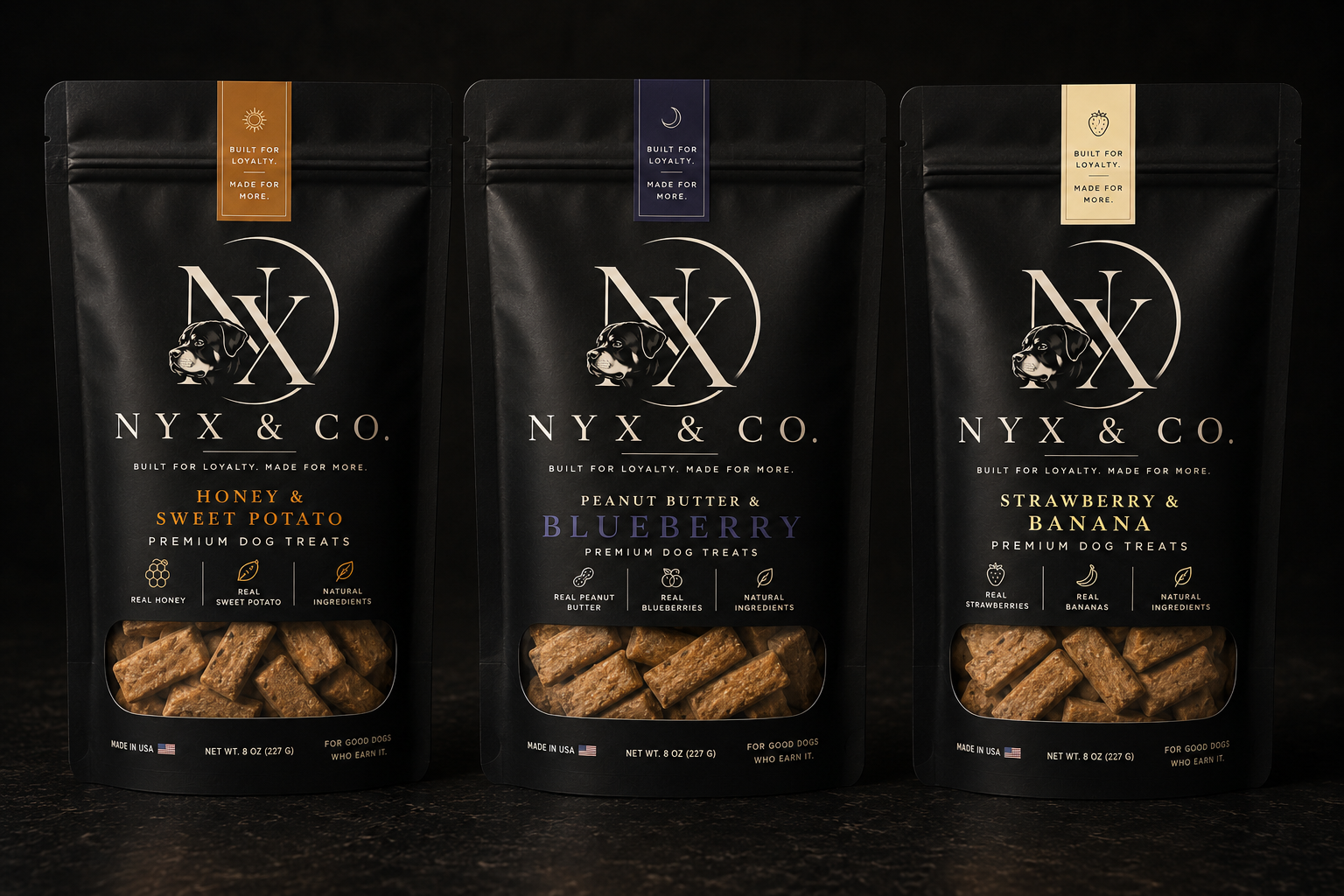 Nyx & Co. Premium Dog Treats Variety Pack 3-PACK